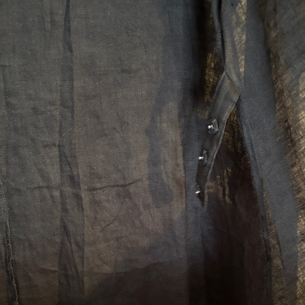 Soft Surroundings Linen Charcoal Wrap Dress - Picture 9 of 14